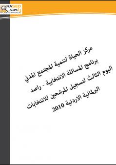 تقرير اليوم الثالث لتسجيل المرشحين للانتخابات البرلمانية الاردنية 2010